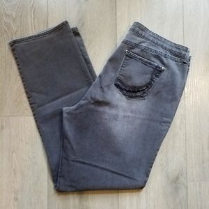 Gloria Vanderbilt womens gray Jordyn rail straight jeans size 18